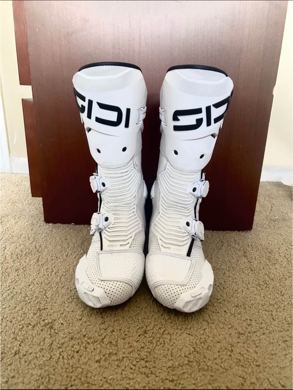 Sidi Mag 2 White Motorcycle Racing Boots